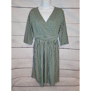 Women's Cross Front Striped Dress Small